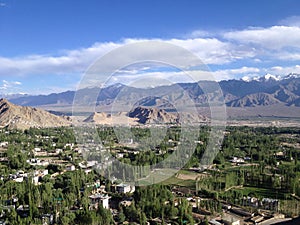 Leh city view from Shanti stupa, Leh, Ladakh, India