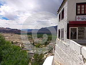 Leh Ladakh architecture . Key Monestry .View from Thikse Gompa . Old .