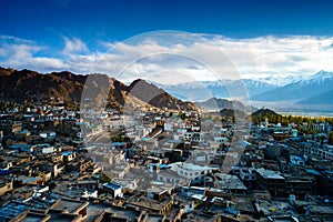 Leh-Ladakh city on sunset time photo