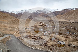 Leh Ladakh city view from Shanti Stupa