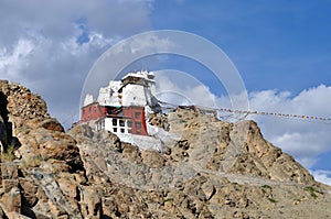 Leh (Ladakh) - Tsemo castle overlooking the town