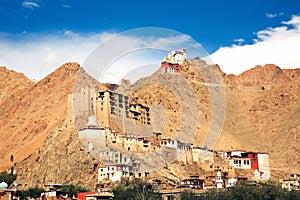 Leh Palace and Tsomo monastery at the top, ,Ladakh, Jammu and Kashmir, India