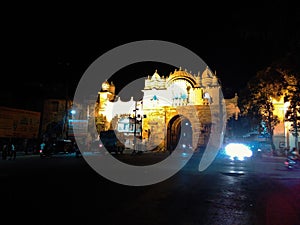 Leheripura Gate of Baroda City Gujarat India in Night