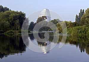 Leicester Space Centre reflected in The River Soar