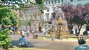 Leicester town hall square fountain photo