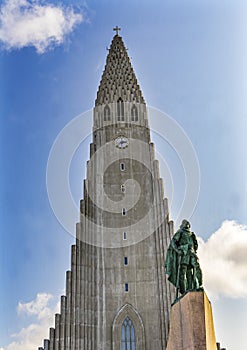 Leif Eriksson Statue Hallgrimskirkja Church Reykjavik Iceland