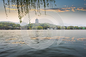 Leifeng pagoda in evening glow