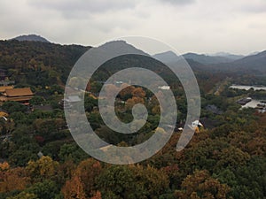 Leifeng pagoda under the autumn mountain