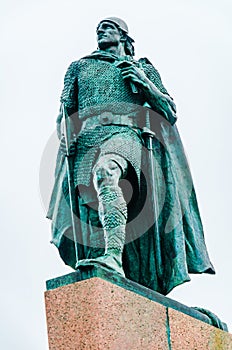 Leifur Eiriksson statue in Reykjavik, Iceland photo