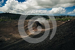 Leilani Estate, Hawaii, USA. - Kilauea volcano eruption hardened black lava field photo