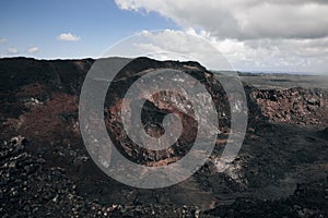 Leilani Estate, Hawaii, USA. - Kilauea volcano eruption hardened black lava field photo