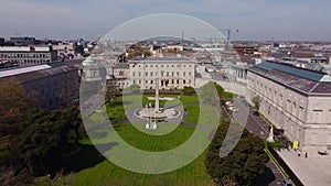 Leinster House in Dublin - the Irish Government Building from above