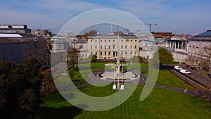 Leinster House in Dublin - the Irish Government Building from above