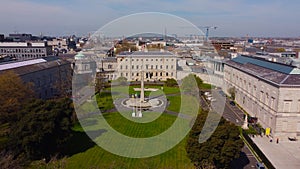 Leinster House in Dublin - the Irish Government Building from above