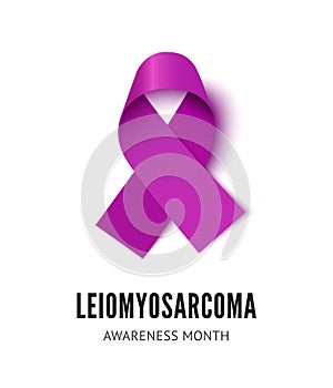 Leiomyosarcoma cancer awareness ribbon vector illustration isolated photo