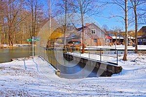 Leipe in cold winter, Brandenburg