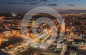 Leipzig city in the night