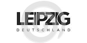 Leipzig Deutschland, modern and creative vector illustration design featuring the city of Germany for travel banners, posters, and