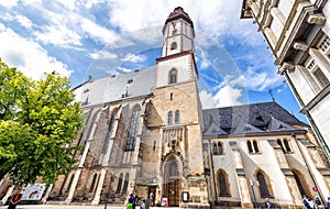 LEIPZIG, GEMANY - JULY 2016: Thomaskirche in Leipzig, Saxony. Le