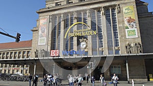 LEIPZIG, GERMANY - MAY 1, 2018. Promenaden Hauptbahnhof or Central railway station shopping mall