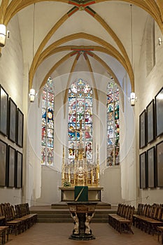 Interior of St Thomas Church Thomaskirche, a Lutheran church in Leipzig, Germany