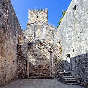 The Leiria Castle Keep seen from the ruins of the Nossa Senhora da Pena Church