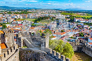 Leiria castle overlooking the old town, Portugal