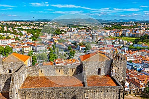 Leiria castle overlooking the old town, Portugal