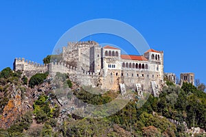 Leiria, Portugal. Medieval Leiria Castle built on top of a hill