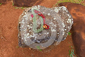 Leis on Hawaiian Birthing Stones