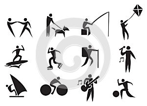 Leisure Activity Vector Icon Set