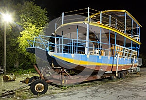 Leisure Boat in Need of Repair