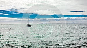 Leisure boat on the water in Table Bay photo