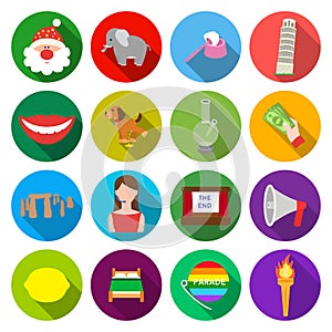 Leisure, business entertainment, and other web icon in flat style.torch, fire, tourism icons in set collection.