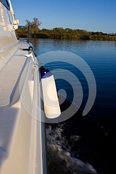 Leisure cruiser on the river