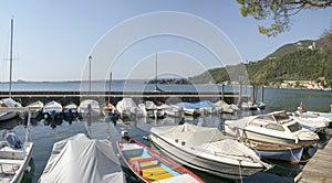 Leisure harbor on Garda lake, Toscolano-Maderno, Italy photo