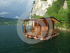 Leisure house on lake.