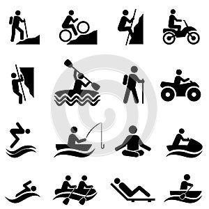 Leisure and recreational activities icons