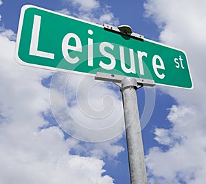 Leisure street sign