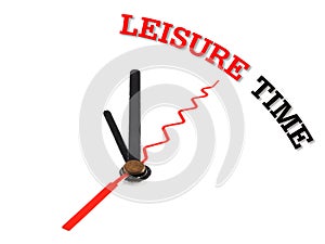 Leisure time concept clock closeup isolated