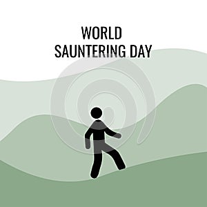 Leisurely Walking Stickman Icon Vector Illustration. World Sauntering Day design concept, suitable for social media post templates photo