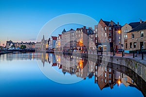 Night view of leith by the river