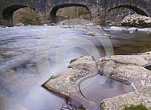 Leizaran river. Bridge of Las Brujas or Unanibia over the Leizaran river in Andoain, Euskadi photo