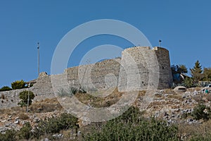 Lekuresi Castle historical ruins in Sarande Albania