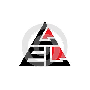 LEL triangle letter logo design with triangle shape. LEL triangle logo design monogram. LEL triangle vector logo template with red