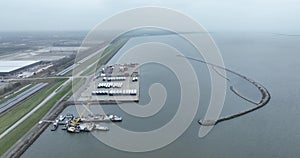 Lelystad, 3th of December 2022, The Netherlands. CTU Flevokust. Inland storage and transhipment terminal towards the