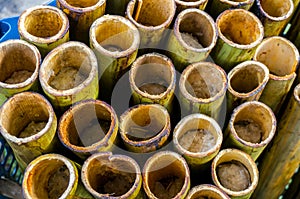 Lemang in a hollowed bamboo stick