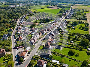 Lembeek, Halle, Vlaams Brabant, Belgium,Sep 5th 2023, Aerial View of Lembeek Village in Halle photo