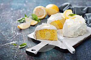 Lemon almond gluten free cake with cream cheese frosting
