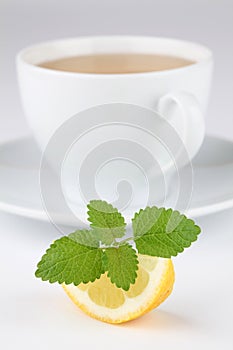 Lemon balm tea with lemon